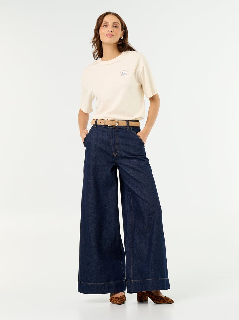 T-shirt oversize con scritta Bianco - Kiabi