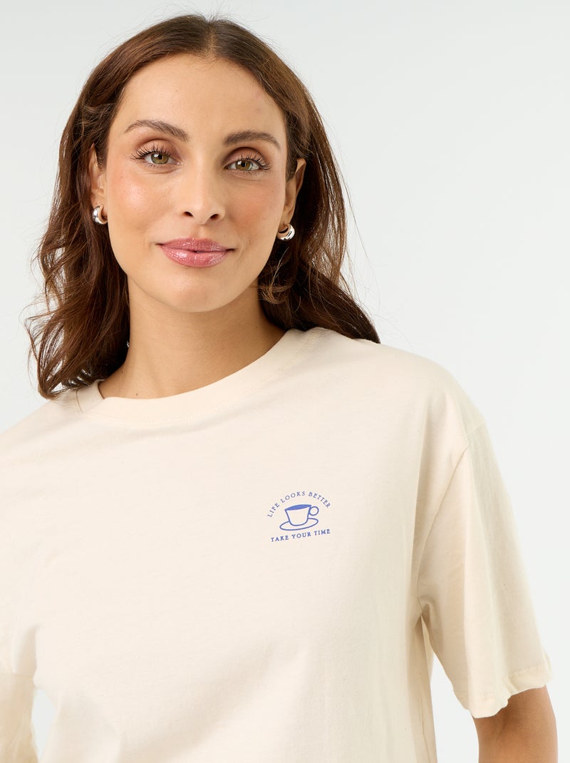 T-shirt oversize con scritta Bianco - Kiabi