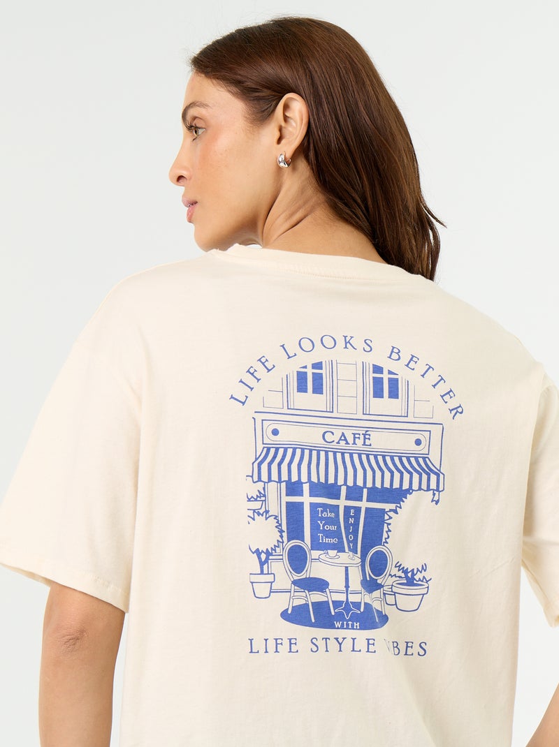 T-shirt oversize con scritta Bianco - Kiabi