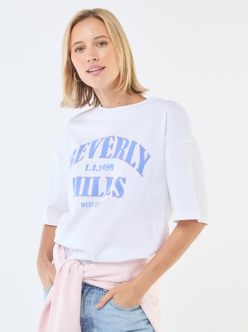 T-shirt oversize con scritta - Kiabi