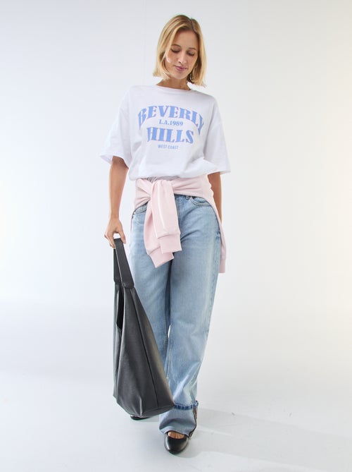 T-shirt oversize con scritta - Kiabi