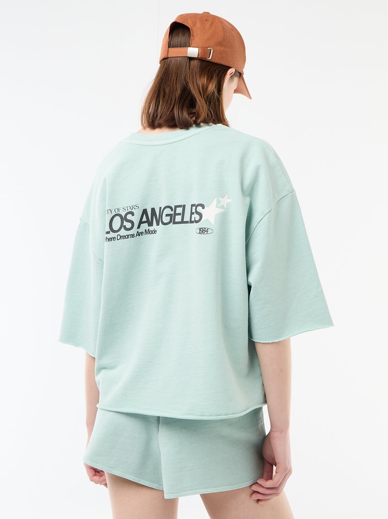 T-shirt oversize con scritta Blu - Kiabi