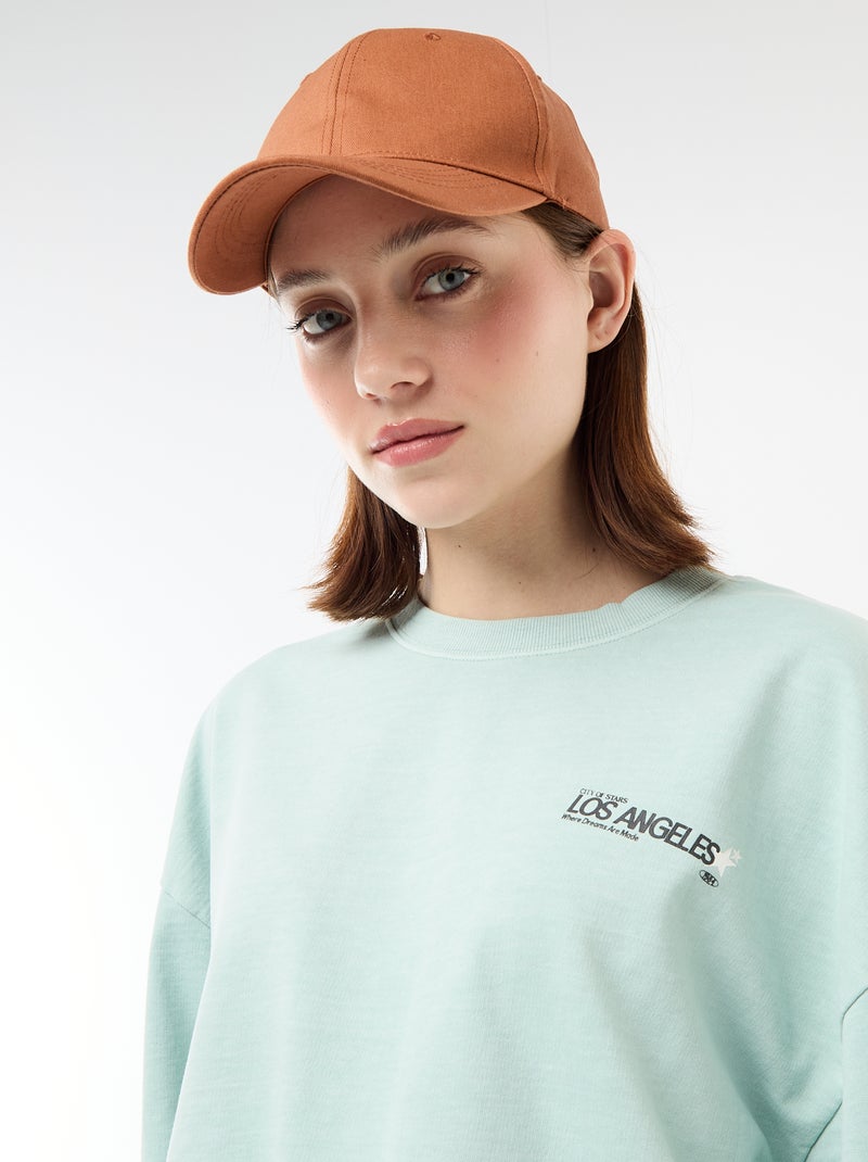 T-shirt oversize con scritta Blu - Kiabi