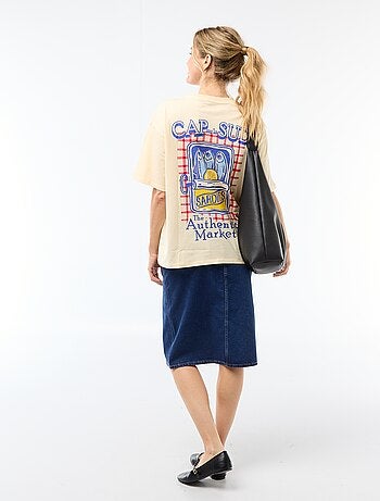 T-shirt oversize con scritta