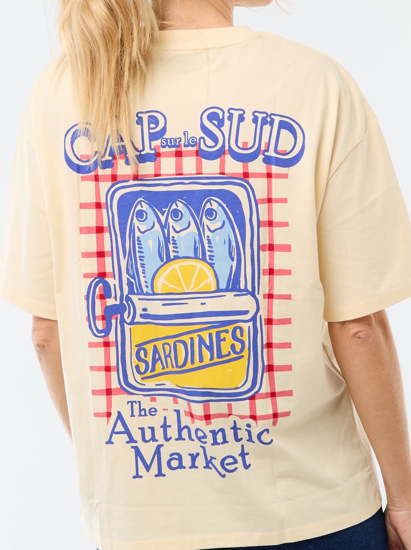 T-shirt oversize con scritta Giallo - Kiabi