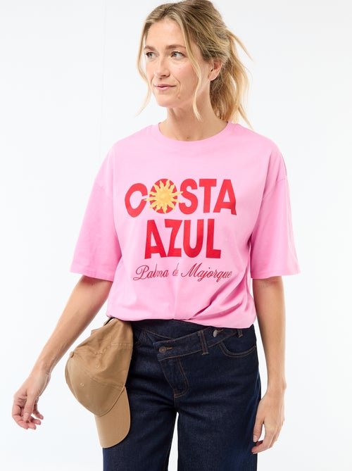 T-shirt oversize con scritta - Kiabi