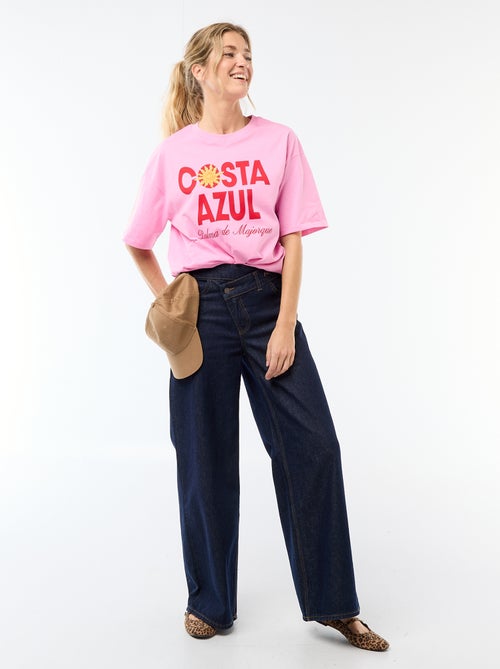 T-shirt oversize con scritta - Kiabi