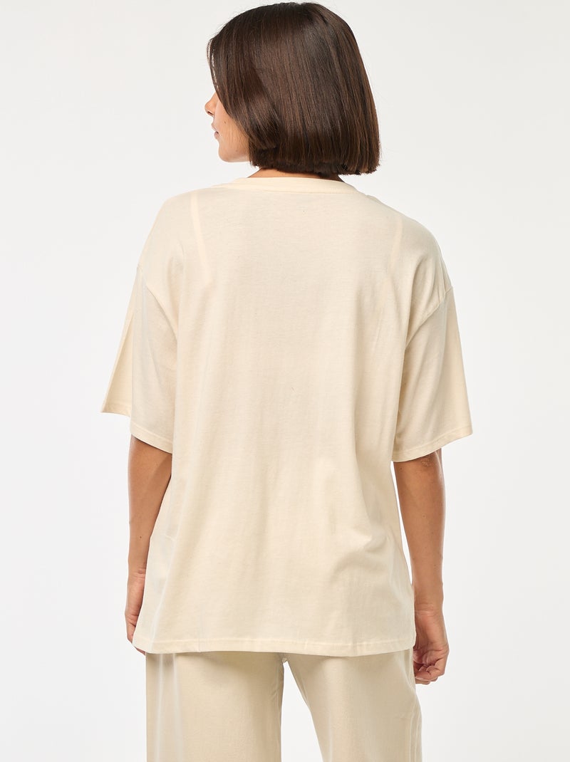 T-shirt oversize con stampa Bianco - Kiabi