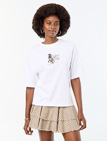 T-shirt oversize con stampa dalmata