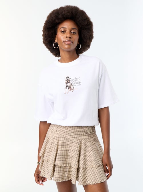 T-shirt oversize con stampa dalmata - Kiabi