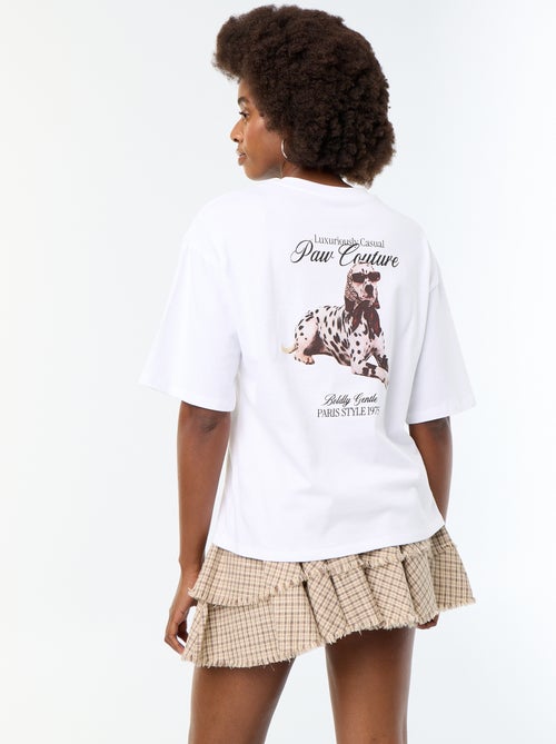 T-shirt oversize con stampa dalmata - Kiabi