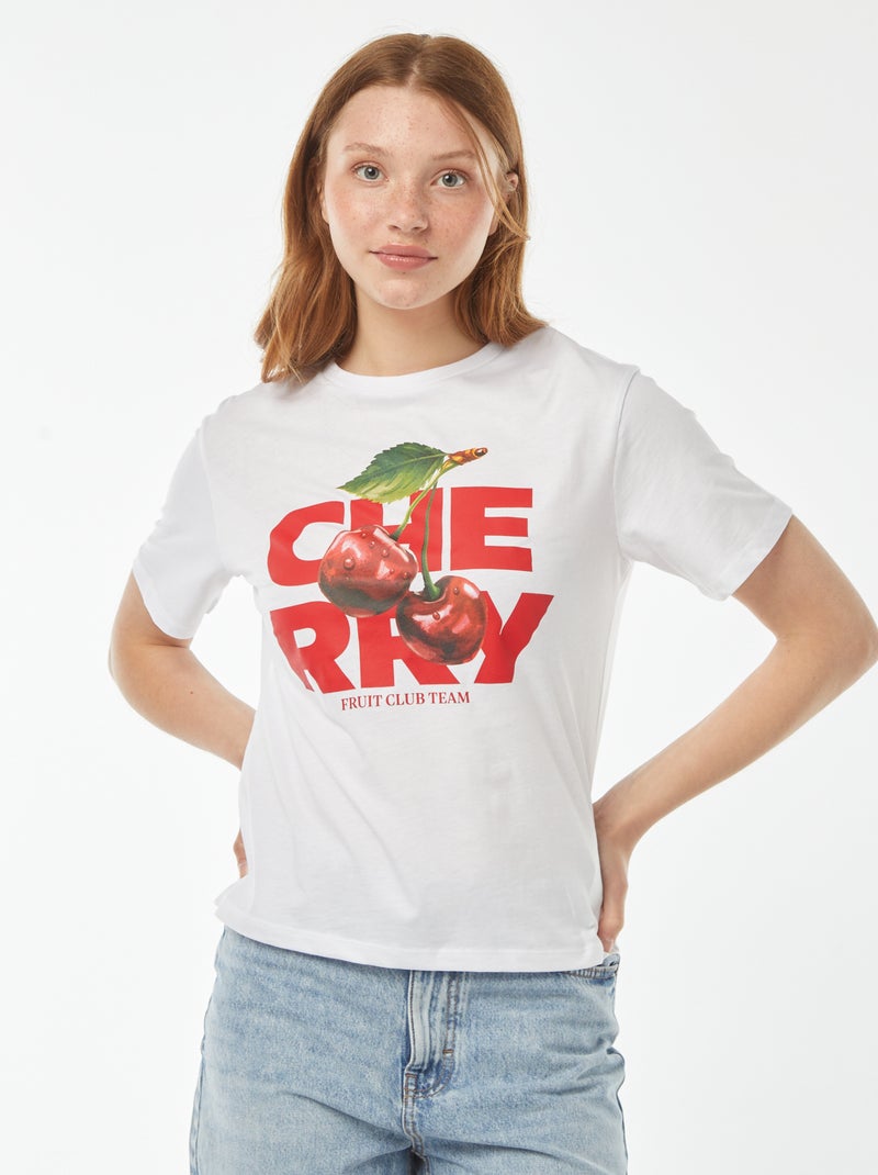T-shirt oversize con stampa davanti Bianco - Kiabi
