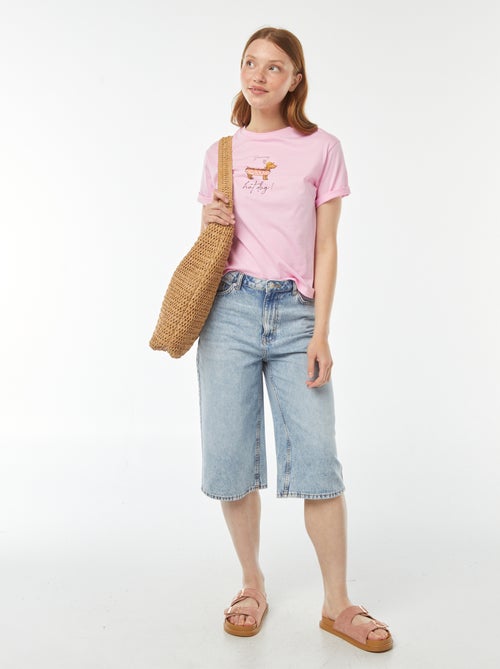 T-shirt oversize con stampa davanti - Kiabi