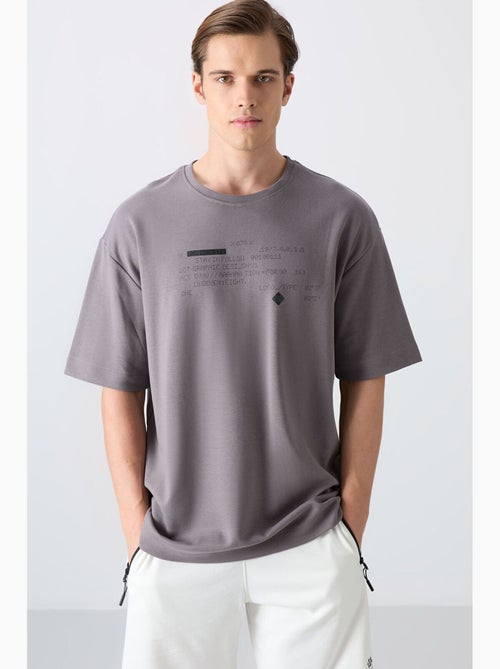 T-shirt oversize con stampa e girocollo tommy - Kiabi