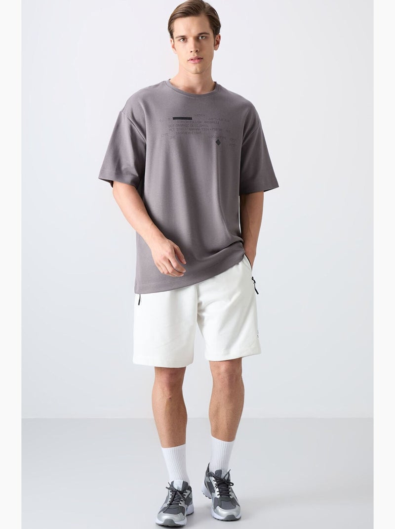 T-shirt oversize con stampa e girocollo tommy Grigio nero - Kiabi
