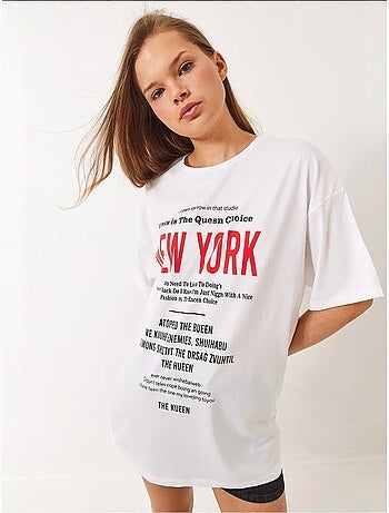 T-shirt oversize con stampa new york lucci