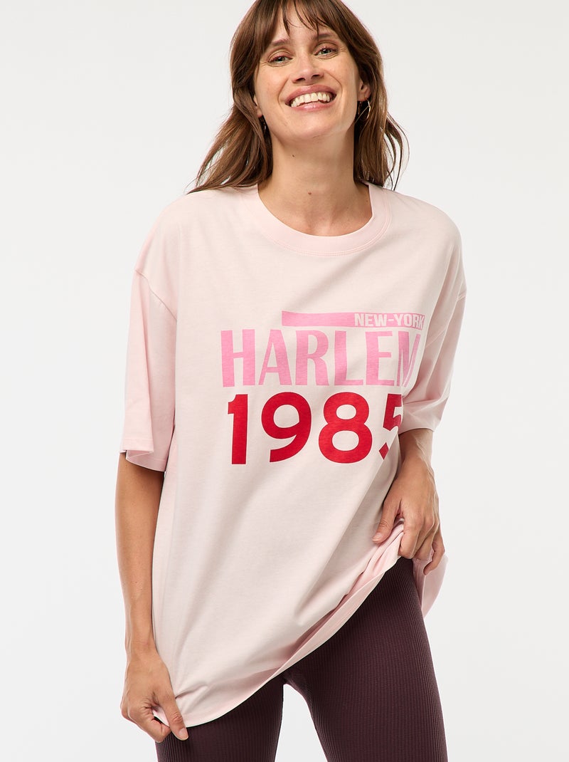 T-shirt oversize con stampa Rosa - Kiabi