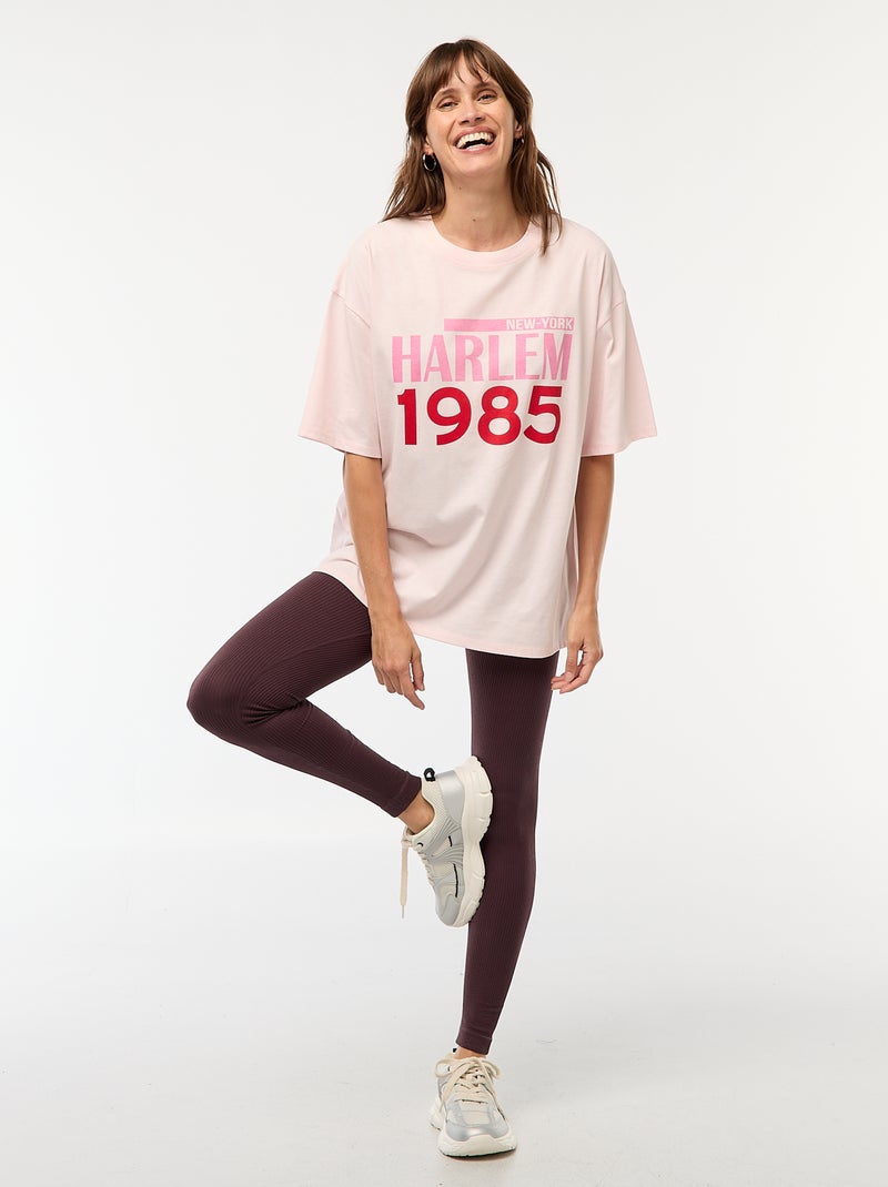 T-shirt oversize con stampa Rosa - Kiabi