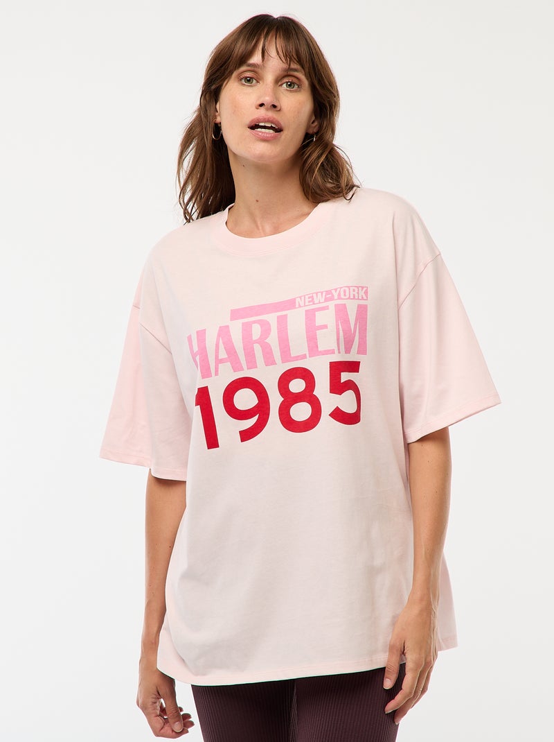 T-shirt oversize con stampa Rosa - Kiabi