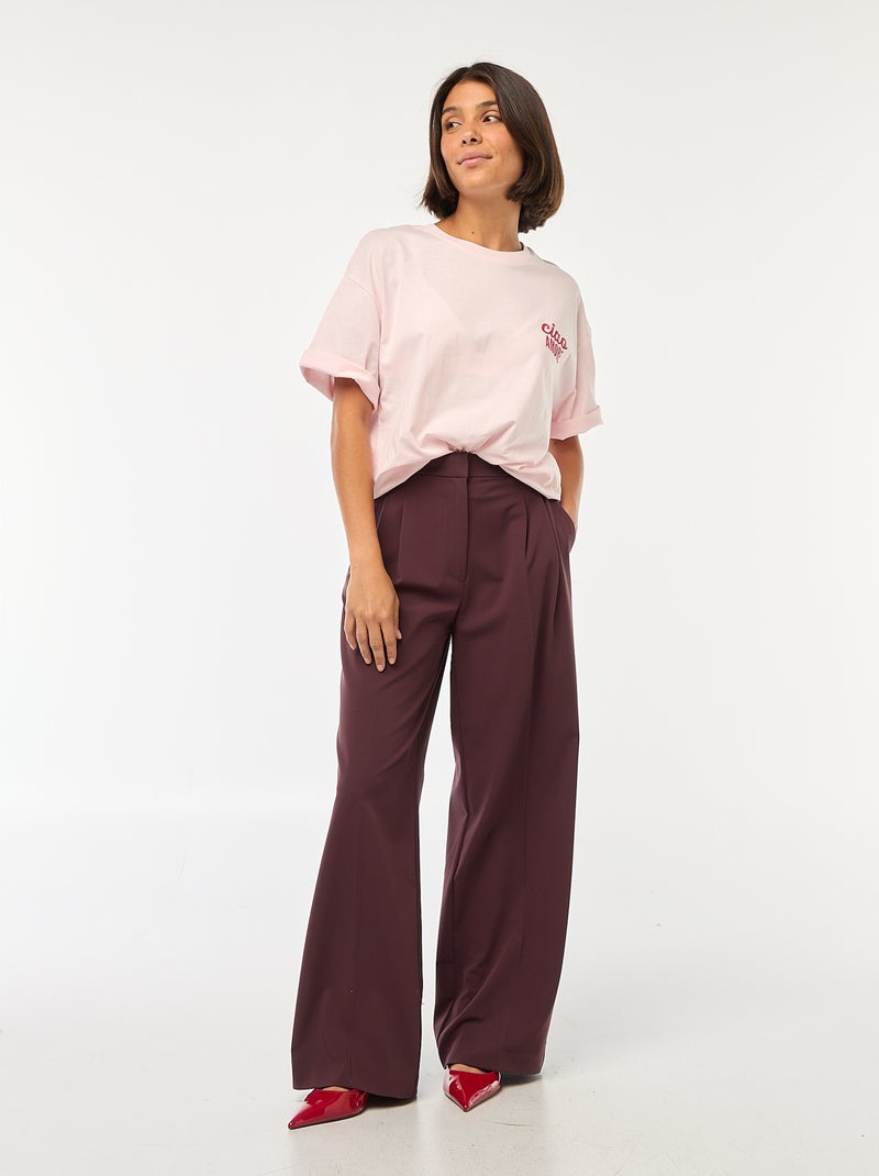 T-shirt oversize con stampa Rosa - Kiabi