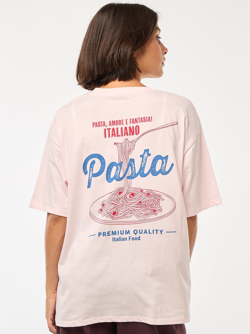 T-shirt oversize con stampa Rosa - Kiabi