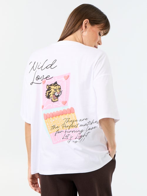 T-shirt oversize con stampa sul retro - Kiabi