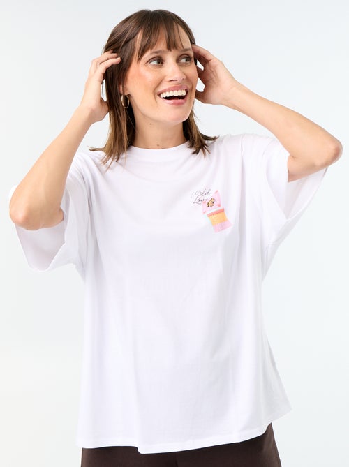 T-shirt oversize con stampa sul retro - Kiabi