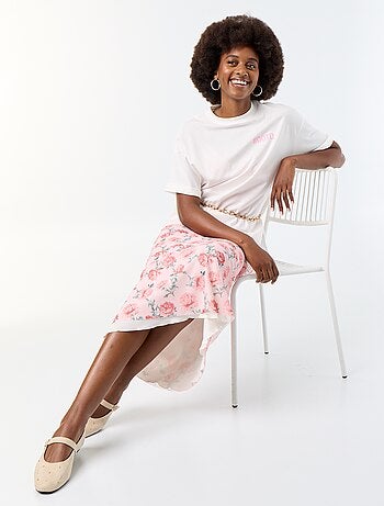 T-shirt oversize con stampa sul retro