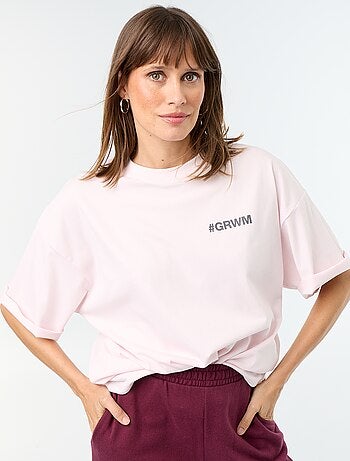 T-shirt oversize con stampa sul retro