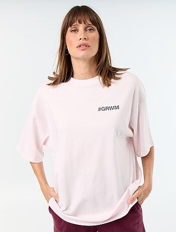 T-shirt oversize con stampa sul retro