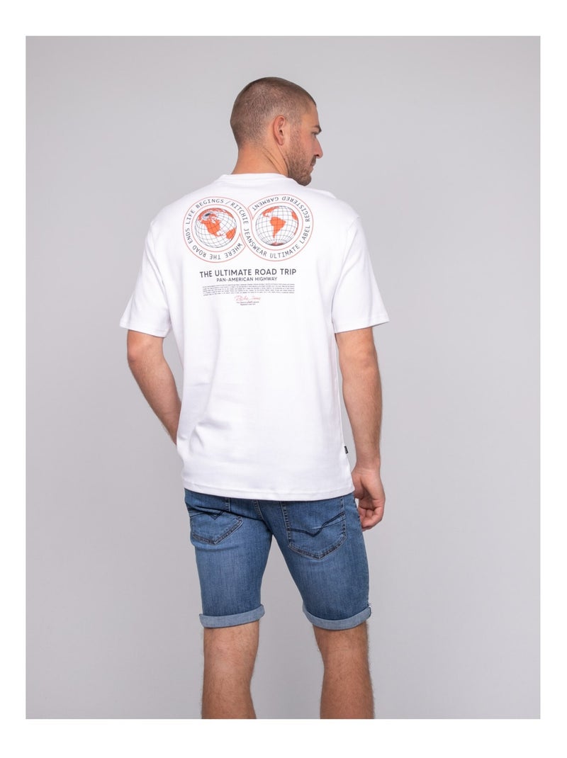 T-shirt oversize cotone con motivi NARADITI Bianco - Kiabi