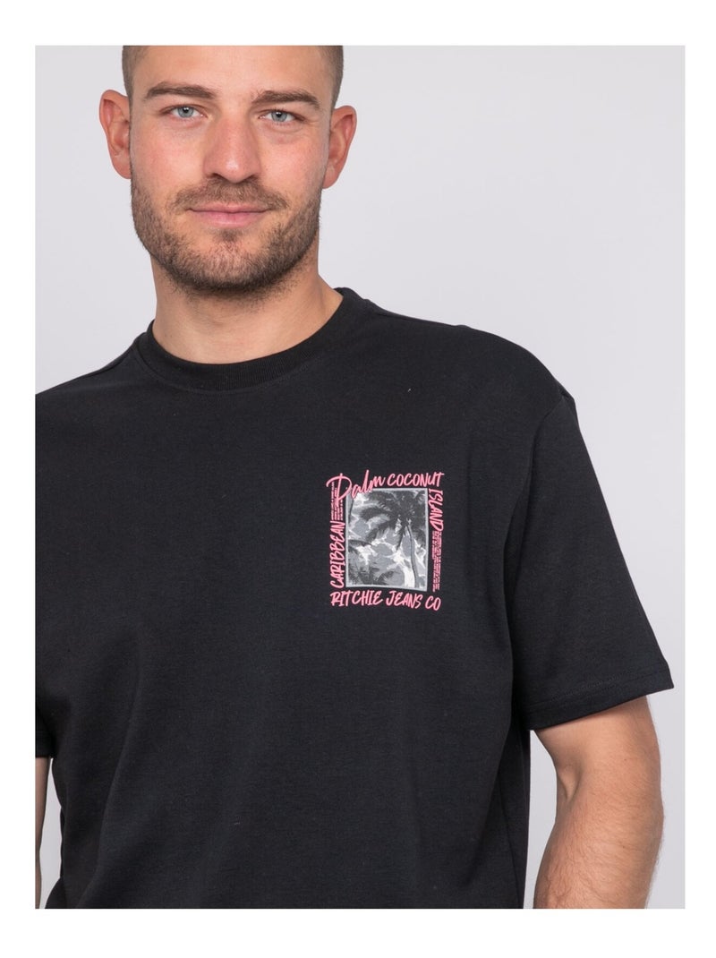 T-shirt oversize cotone con motivi NOBORA Nero - Kiabi