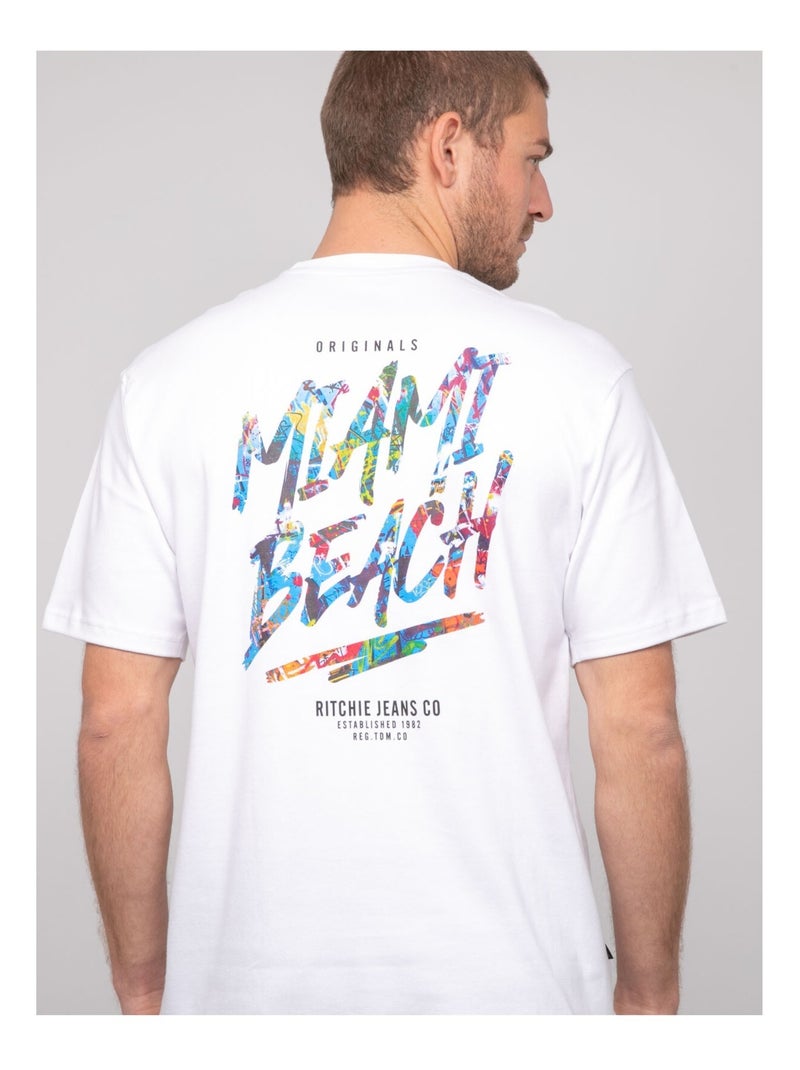 T-shirt oversize cotone motivi NASCADE Bianco - Kiabi