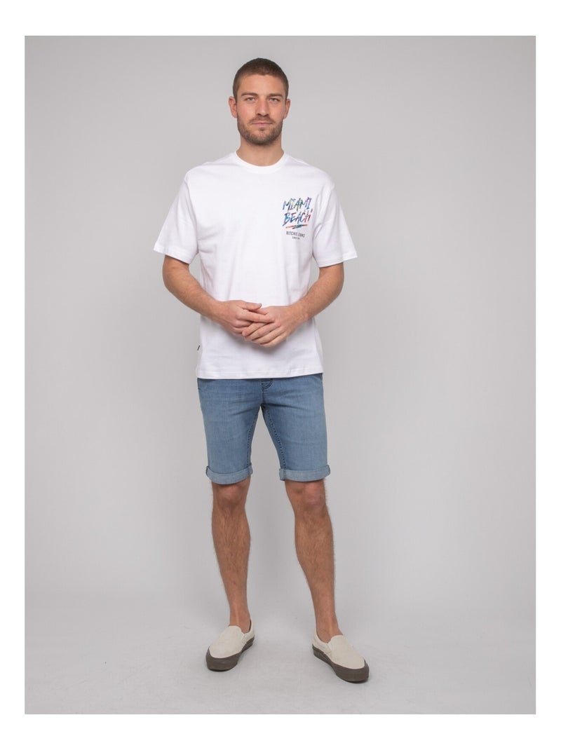 T-shirt oversize cotone motivi NASCADE Bianco - Kiabi