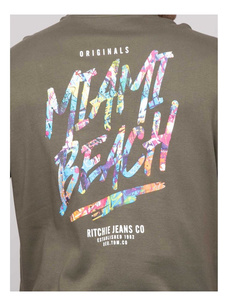 T-shirt oversize cotone motivi NASCADE Cachi - Kiabi