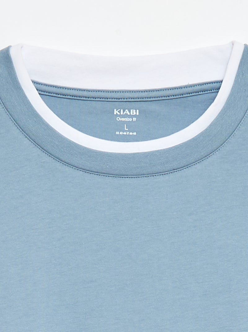 T-shirt oversize effetto 2-in-1 +1m90 Blu - Kiabi
