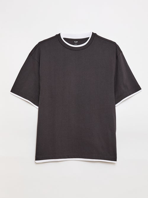 T-shirt oversize effetto 2-in-1 +1m90 - Kiabi