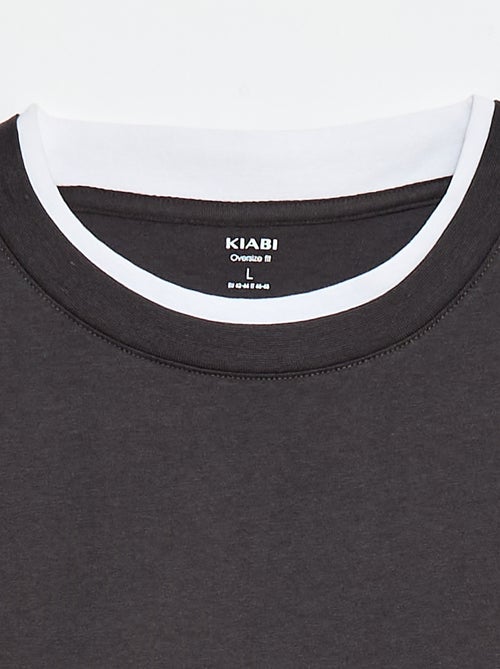 T-shirt oversize effetto 2-in-1 +1m90 - Kiabi