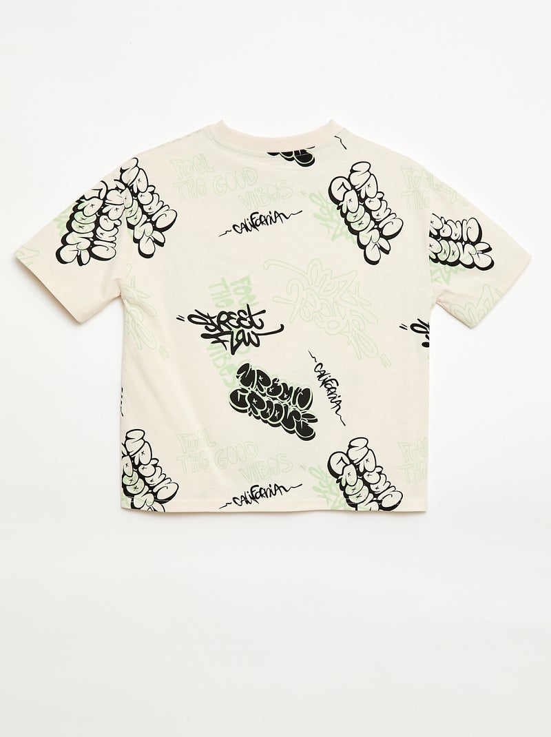 T-shirt oversize fantasia Bianco - Kiabi