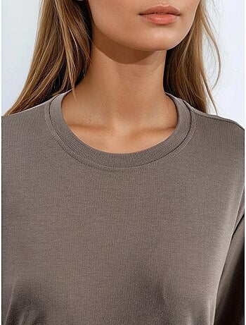 T-shirt oversize girocollo a coste busem