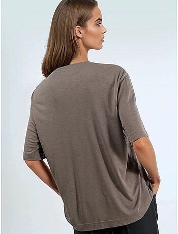 T-shirt oversize girocollo a coste busem