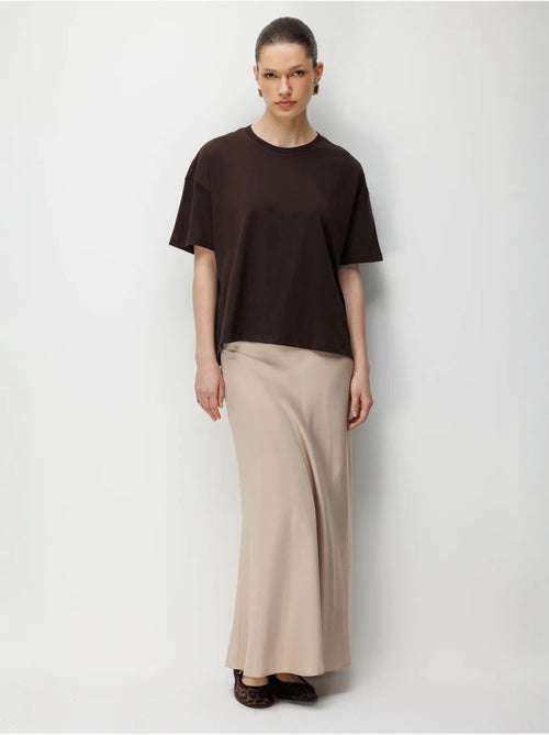 T-shirt oversize girocollo tinta unita con spacchi mixray - Kiabi