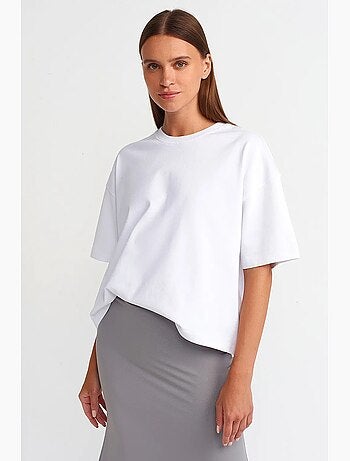 T-shirt oversize in cotone con girocollo dilvin