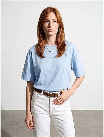 T-shirt oversize in cotone con girocollo dilvin