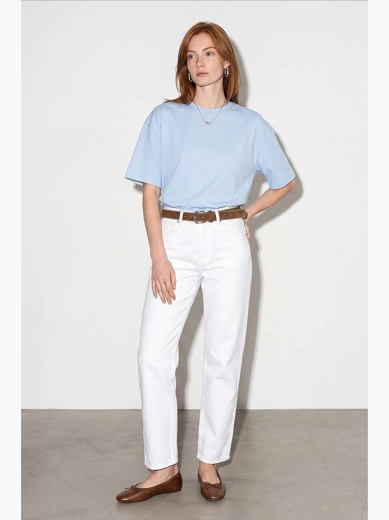 T-shirt oversize in cotone con girocollo dilvin Blu cielo - Kiabi
