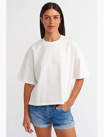 T-shirt oversize in cotone con girocollo dilvin
