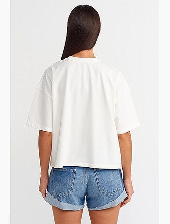 T-shirt oversize in cotone con girocollo dilvin