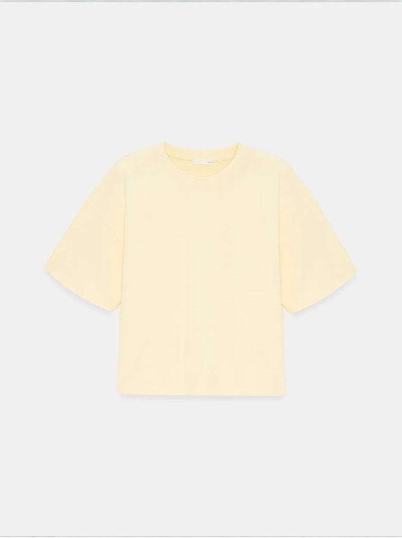 T-shirt oversize in cotone con girocollo dilvin Giallo limone - Kiabi