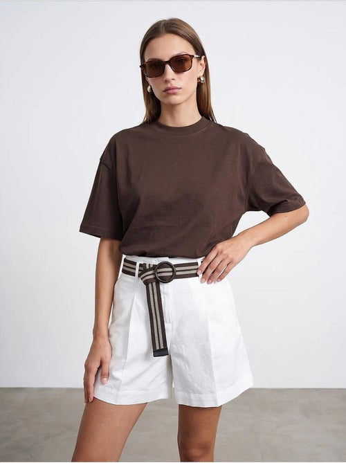 T-shirt oversize in cotone con girocollo dilvin - Kiabi T-shirt oversize in cotone con girocollo dilvin - Kiabi