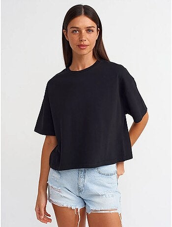 T-shirt oversize in cotone con girocollo dilvin